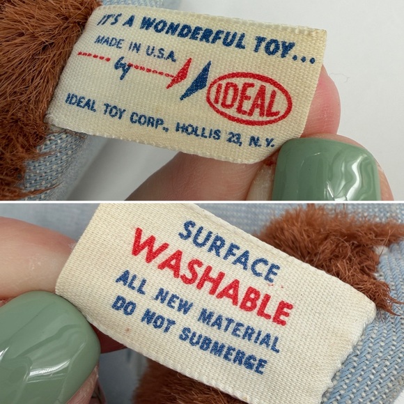 Vintage Ideal Toy Smokey Bear Plush Forest Park Ranger Badge Belt Buckle USA - Picture 11 of 16